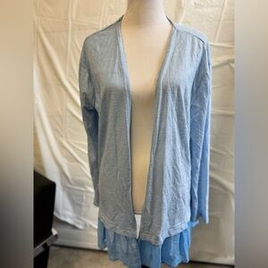 Women’s New Umgee Blue Cardigan With Ruffle Trim Size Large Boutique Brand